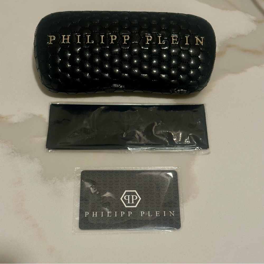 PHILLIP PLEIN Sunglasses Eyeglasses Black Hard Case New Authentic